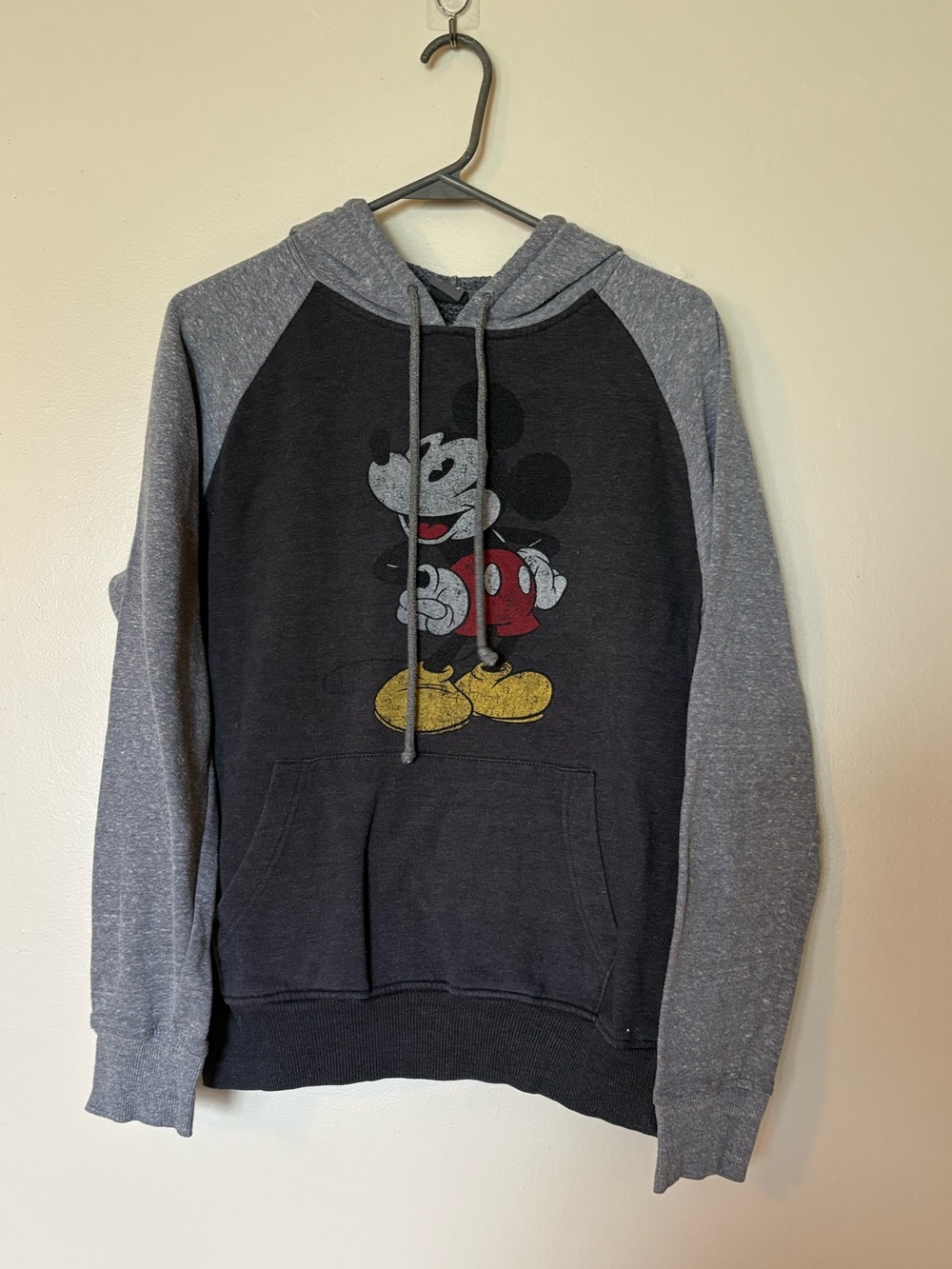 Disney Two-Tone Gray & Black Mickey Mouse Pullover Hoodie